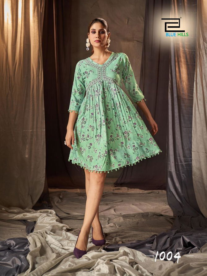 Pom Pom Alia By Blue Hills Short Printed Kurtis Catalog